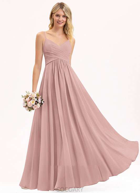 Embellishment Neckline V-neck Fabric A-Line Length Silhouette Floor-Length Ruffle Haleigh Satin Floor Length Bridesmaid Dresses