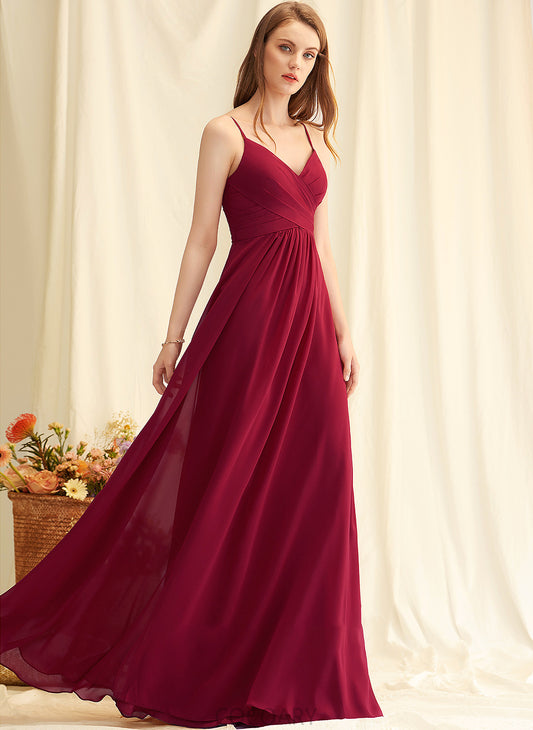 Neckline Length Floor-Length Ruffle V-neck A-Line Embellishment Fabric Silhouette Thea Floor Length Sleeveless Bridesmaid Dresses