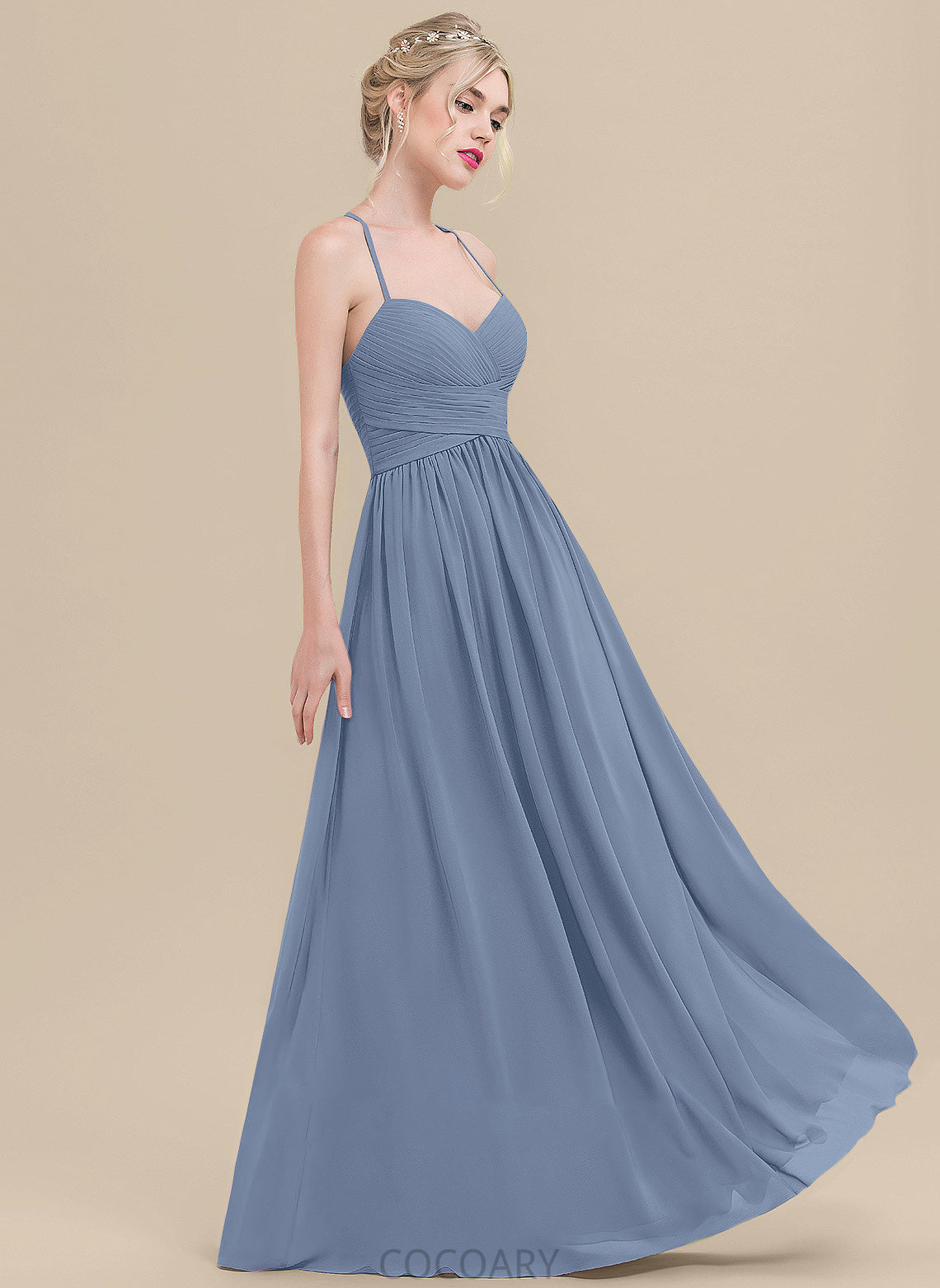 A-Line Fabric Sweetheart Floor-Length Silhouette Embellishment Length Ruffle Neckline Julie A-Line/Princess Floor Length Bridesmaid Dresses