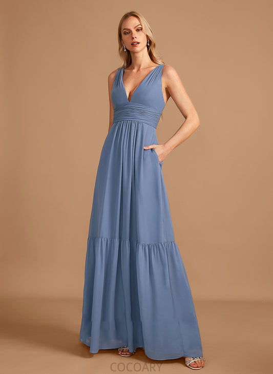 Pockets Embellishment Fabric Length Floor-Length Silhouette Neckline V-neck A-Line Rosalind Floor Length Sleeveless Bridesmaid Dresses