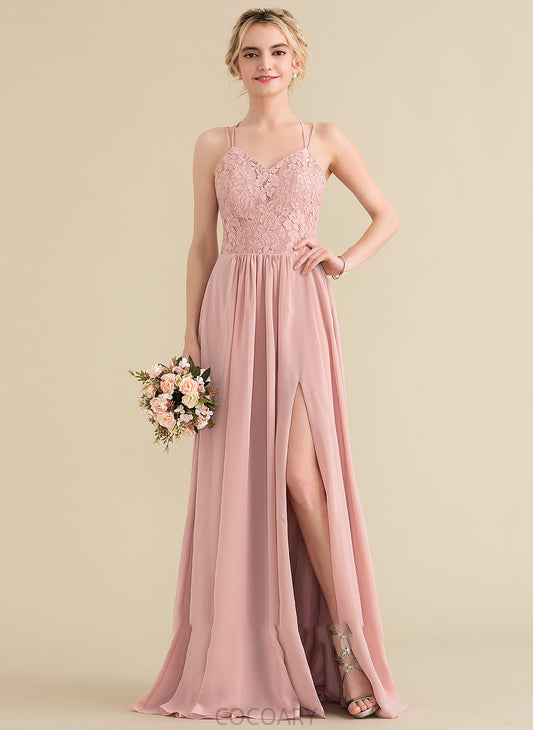 Floor-Length Fabric Length Embellishment Silhouette Sweetheart Neckline A-Line SplitFront Judith Floor Length Scoop Bridesmaid Dresses