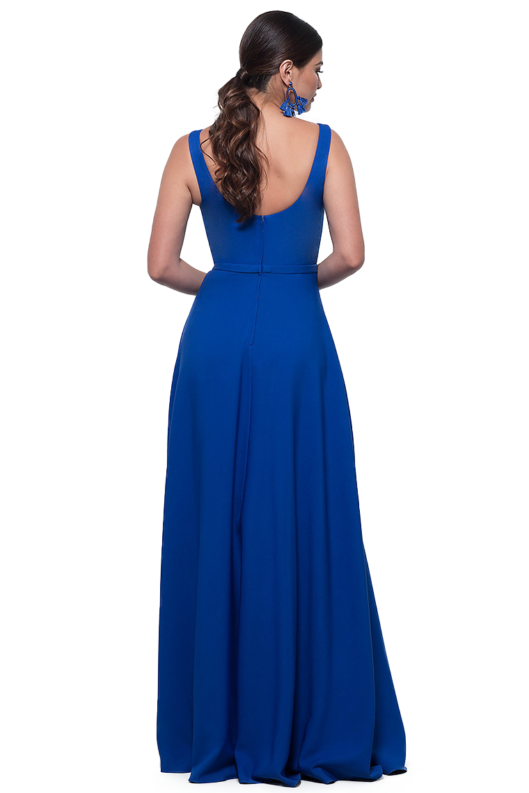 Sandy A-Line/Princess Natural Waist Floor Length Satin Straps Sleeveless Bridesmaid Dresses