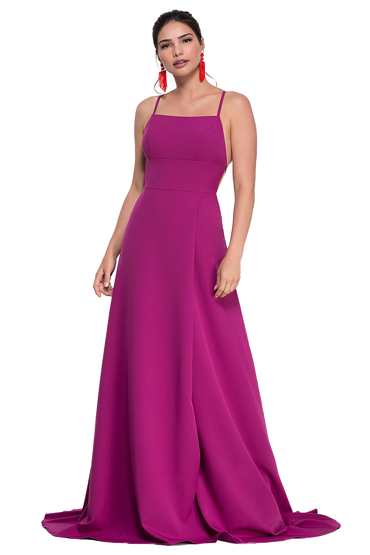 Sandy Natural Waist A-Line/Princess Satin Sweep-Brush Train Sleeveless Spaghetti Straps Bridesmaid Dresses