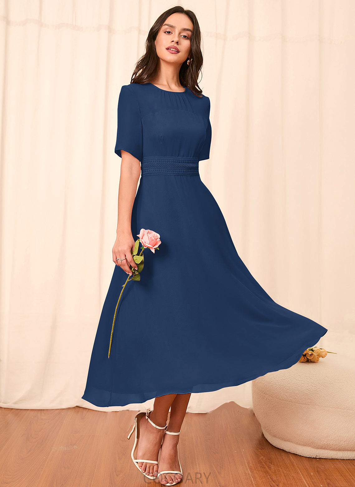 Sleeve Straps Length Silhouette A-Line Sleeves Knee-Length Fabric Jade Floor Length Scoop Sleeveless Bridesmaid Dresses