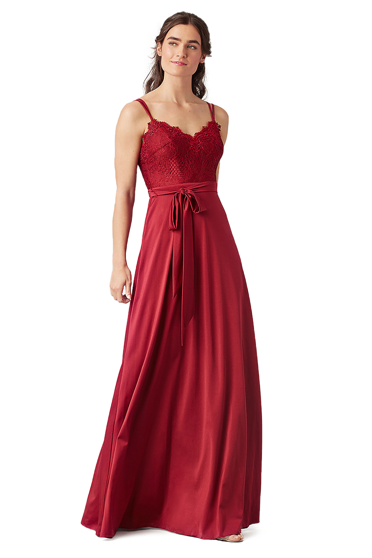 Lynn Floor Length Satin Sleeveless A-Line/Princess Straps Natural Waist Bridesmaid Dresses