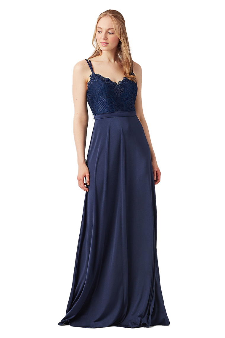 Lynn Floor Length Satin Sleeveless A-Line/Princess Straps Natural Waist Bridesmaid Dresses