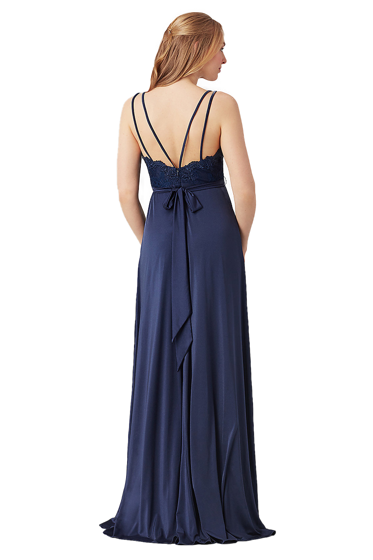 Lynn Floor Length Satin Sleeveless A-Line/Princess Straps Natural Waist Bridesmaid Dresses