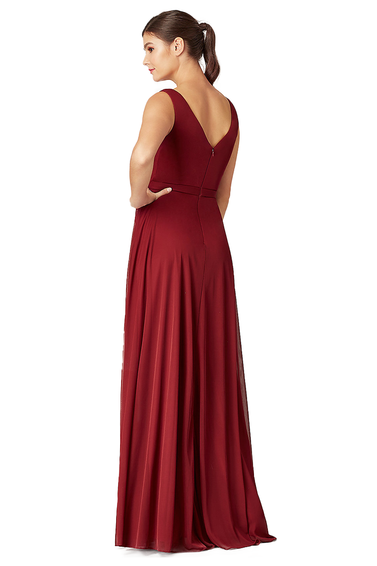 Laurel A-Line/Princess V-Neck Floor Length Natural Waist Sleeveless Chiffon Bridesmaid Dresses