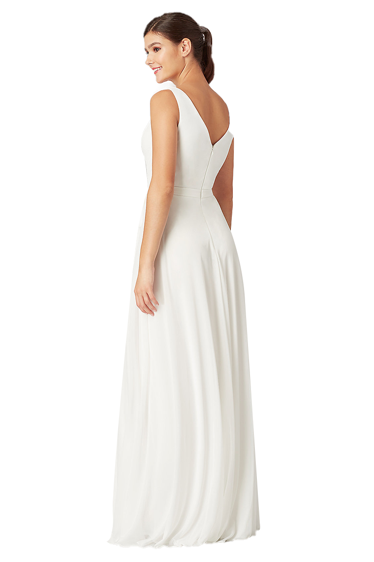 Laurel A-Line/Princess V-Neck Floor Length Natural Waist Sleeveless Chiffon Bridesmaid Dresses