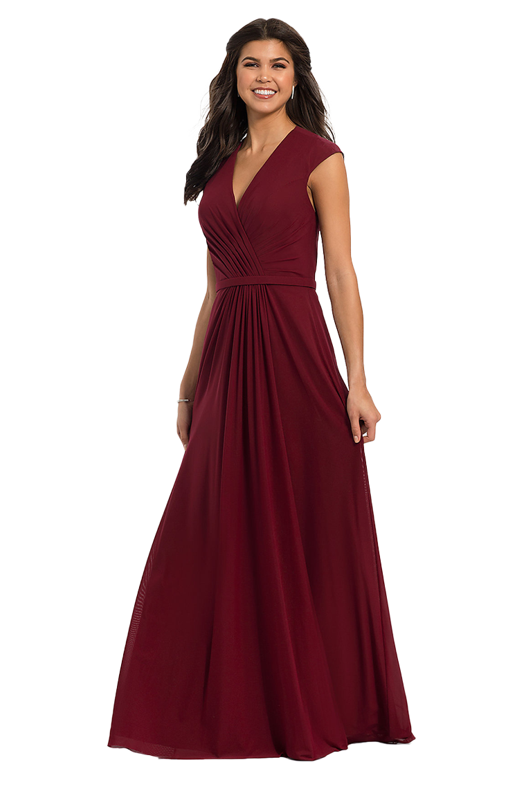 Jessica Natural Waist Sleeveless V-Neck Floor Length A-Line/Princess Chiffon Bridesmaid Dresses