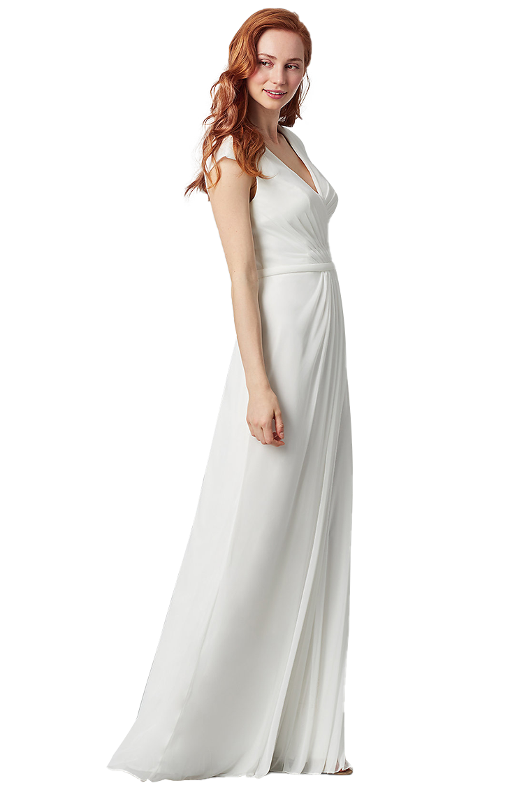 Jessica Natural Waist Sleeveless V-Neck Floor Length A-Line/Princess Chiffon Bridesmaid Dresses