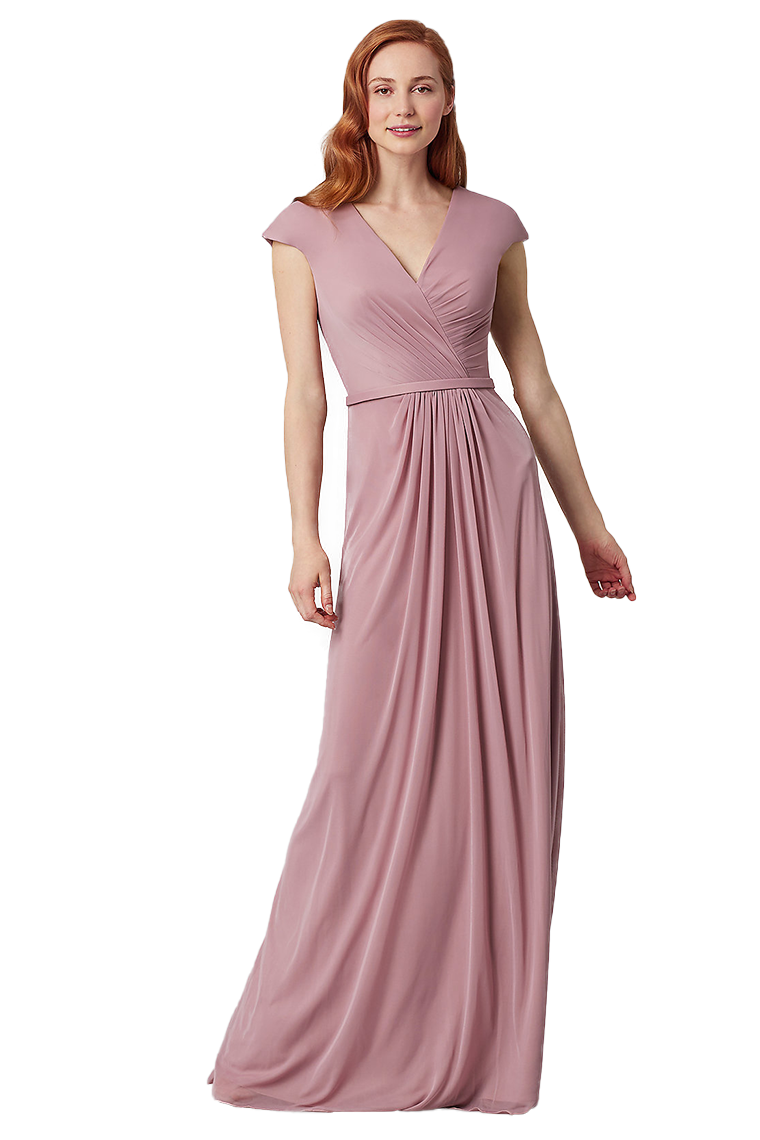 Jessica Natural Waist Sleeveless V-Neck Floor Length A-Line/Princess Chiffon Bridesmaid Dresses