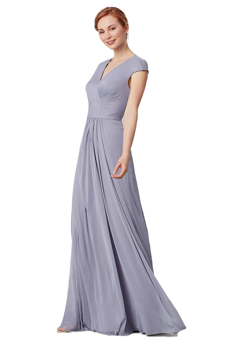 Jessica Natural Waist Sleeveless V-Neck Floor Length A-Line/Princess Chiffon Bridesmaid Dresses