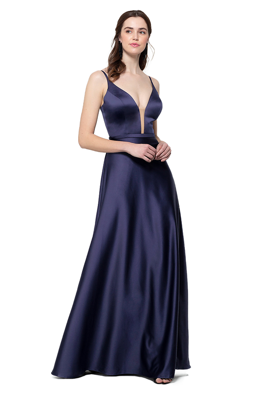 Chloe Sweetheart A-Line/Princess Natural Waist Floor Length Satin Spaghetti Straps Sleeveless Bridesmaid Dresses