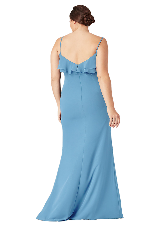 Olivia Chiffon Sleeveless Natural Waist Spaghetti Straps A-Line/Princess Floor Length Bridesmaid Dresses