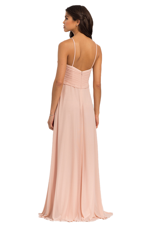 Elvira A-Line/Princess Chiffon Sweetheart Floor Length Sleeveless Natural Waist Bridesmaid Dresses