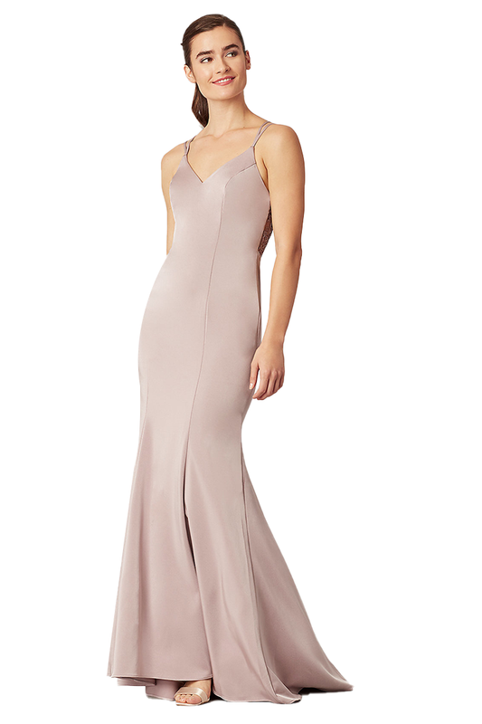 Michaelia Straps Trumpet/Mermaid Natural Waist Satin Floor Length Sleeveless Bridesmaid Dresses