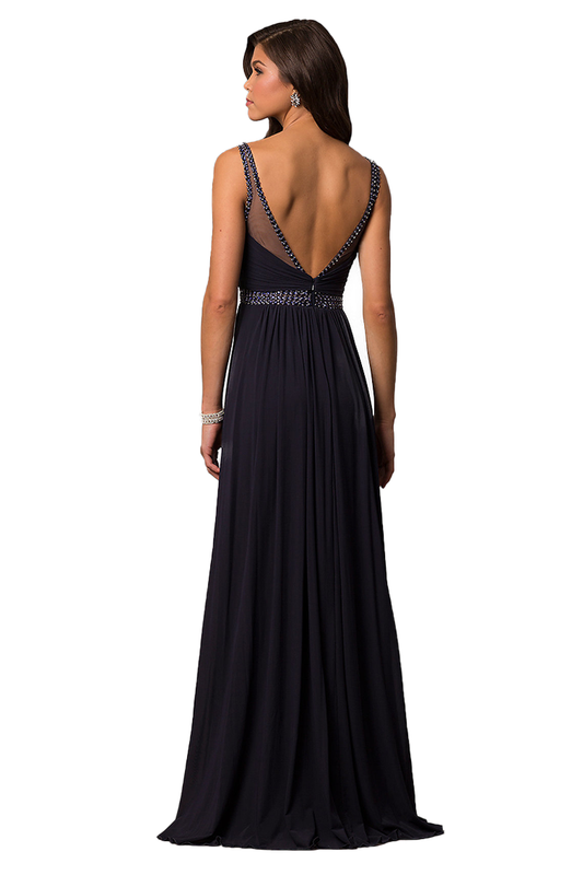 Olivia A-Line/Princess V-Neck Sleeveless Chiffon Natural Waist Floor Length Bridesmaid Dresses