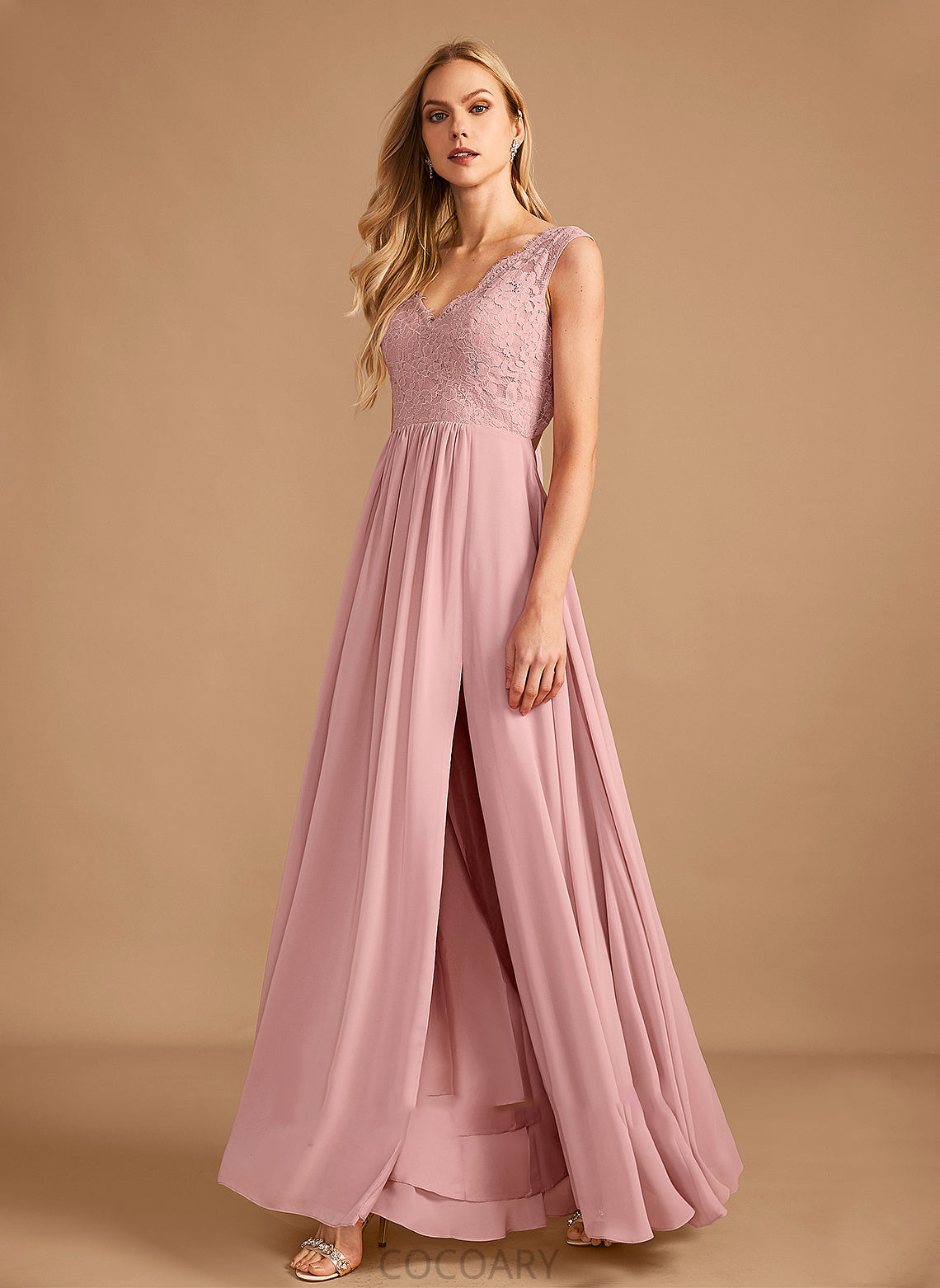 Embellishment Neckline A-Line SplitFront Silhouette Pockets Fabric Floor-Length V-neck Length Shayla Scoop Bridesmaid Dresses