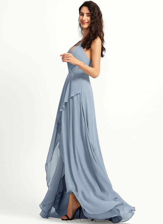 Neckline V-neck Straps Asymmetrical Length Fabric A-Line Silhouette Raina V-Neck A-Line/Princess Knee Length Bridesmaid Dresses