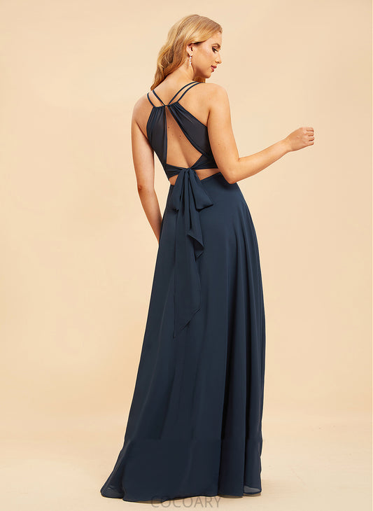 Silhouette Ruffle Neckline Embellishment V-neck A-Line Length Fabric Floor-Length Deja Natural Waist Floor Length Bridesmaid Dresses