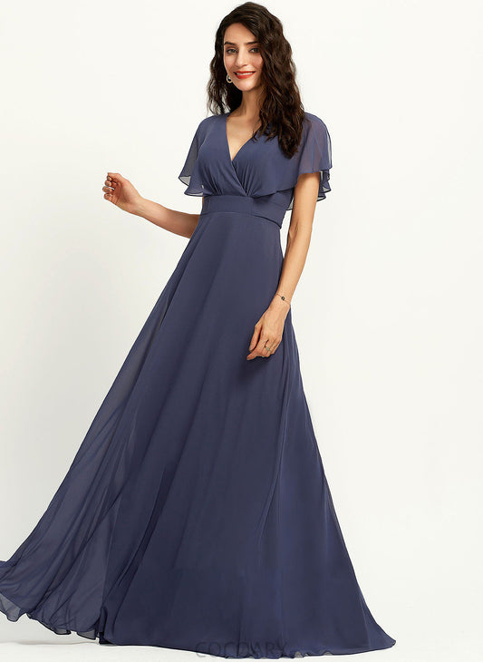 Floor-Length Neckline A-Line Silhouette V-neck Length Straps Fabric Viola Floor Length Sleeveless A-Line/Princess Bridesmaid Dresses