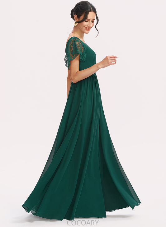 Silhouette V-neck Floor-Length A-Line Lace SplitFront Embellishment Neckline Length Fabric Michelle Floor Length Bridesmaid Dresses