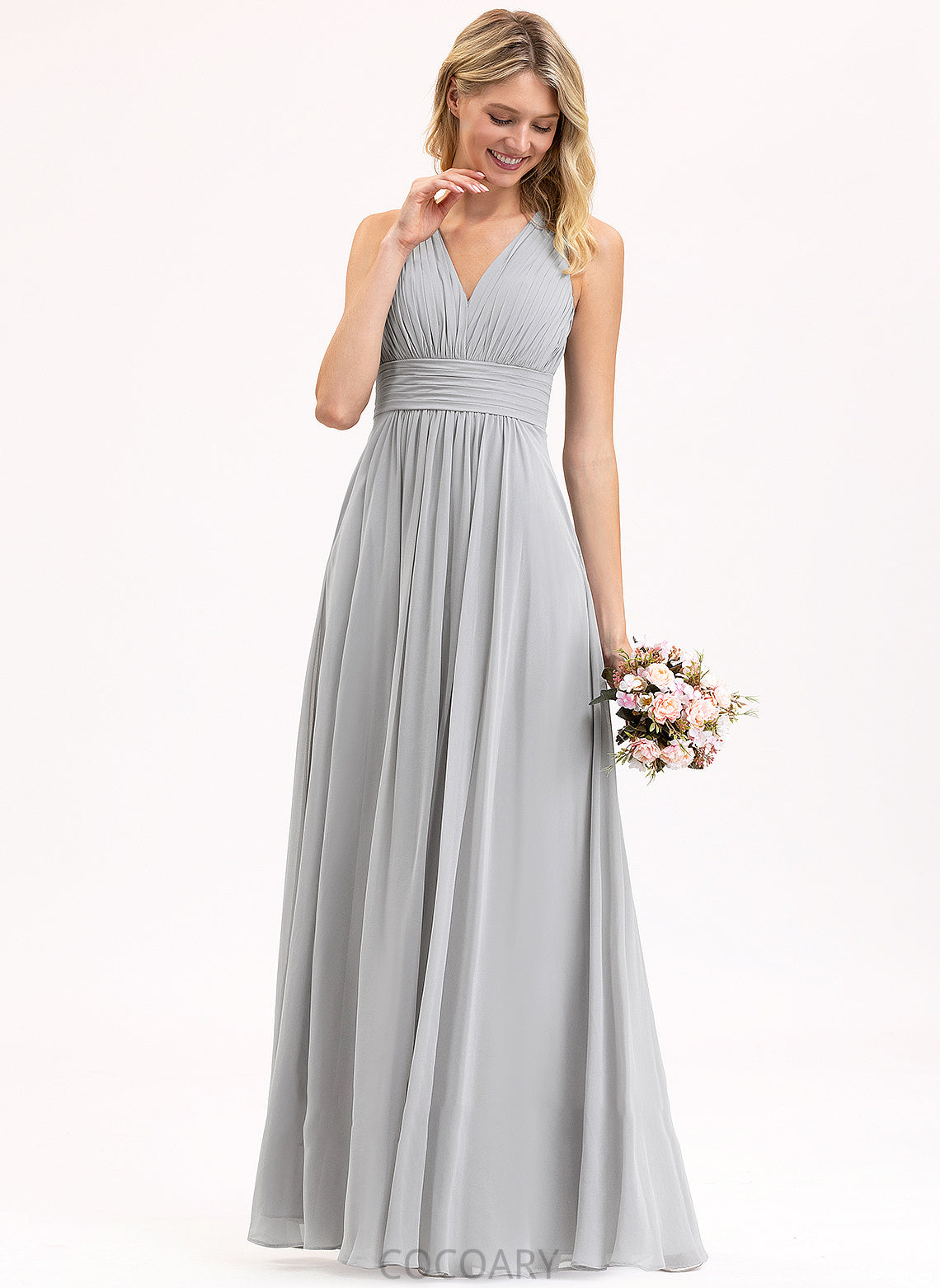 Embellishment Length Fabric Neckline Bow(s) A-Line Ruffle V-neck Pockets Silhouette Floor-Length Linda Bridesmaid Dresses