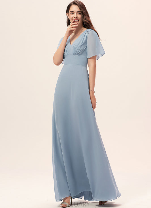 Length A-Line Fabric Floor-Length V-neck Silhouette Straps Neckline Adrienne Floor Length Natural Waist V-Neck Bridesmaid Dresses