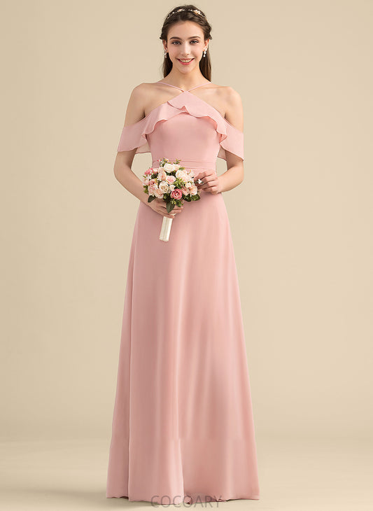 CascadingRuffles Length Fabric Neckline A-Line V-neck Bow(s) Floor-Length Embellishment Silhouette Precious Floor Length Bridesmaid Dresses