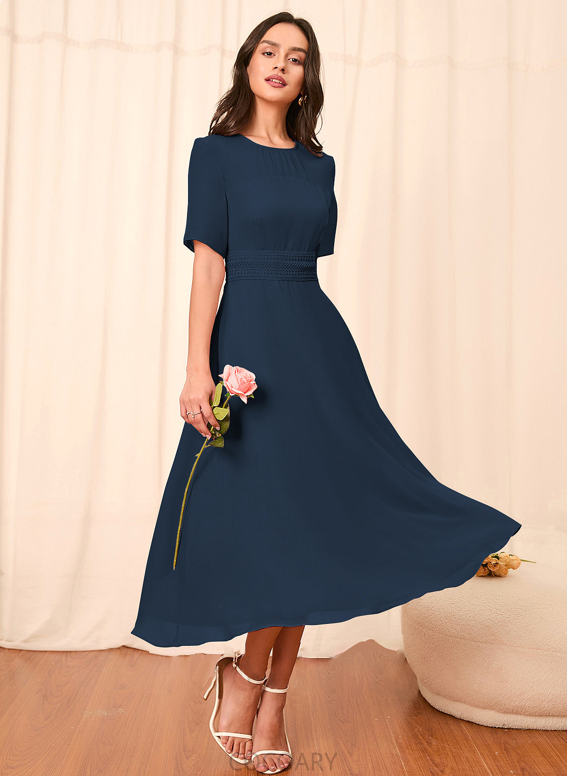 Sleeve Straps Length Silhouette A-Line Sleeves Knee-Length Fabric Jade Floor Length Scoop Sleeveless Bridesmaid Dresses