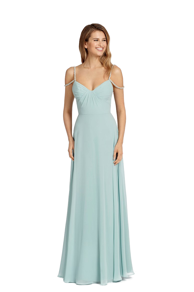 Lynn A-Line/Princess Natural Waist Sleeveless Spaghetti Straps Floor Length Chiffon Bridesmaid Dresses