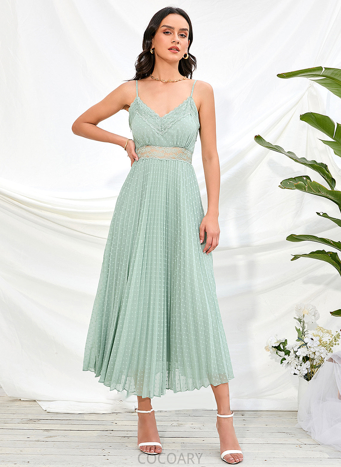 V-neck Neckline Silhouette Straps A-Line Length Ankle-Length Fabric Theresa Natural Waist Floor Length Sleeveless Bridesmaid Dresses