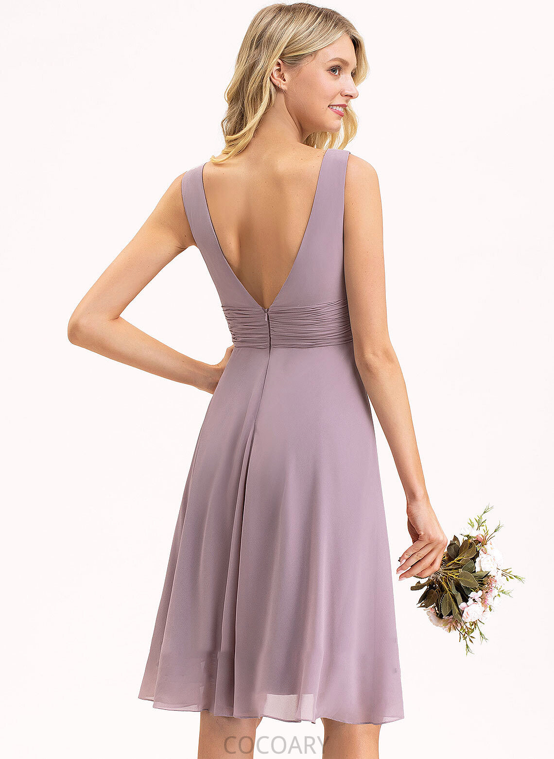 Silhouette Length V-neck Neckline A-Line Ruffle Embellishment Asymmetrical Fabric Pat Natural Waist Spaghetti Staps Bridesmaid Dresses