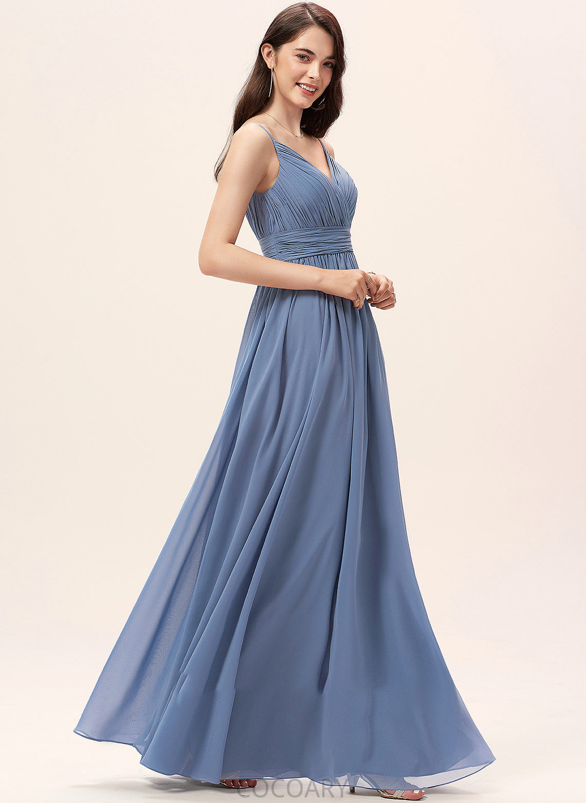 Straps A-Line Neckline Silhouette Length Fabric Floor-Length V-neck Jordan Floor Length Sleeveless Spaghetti Staps Bridesmaid Dresses