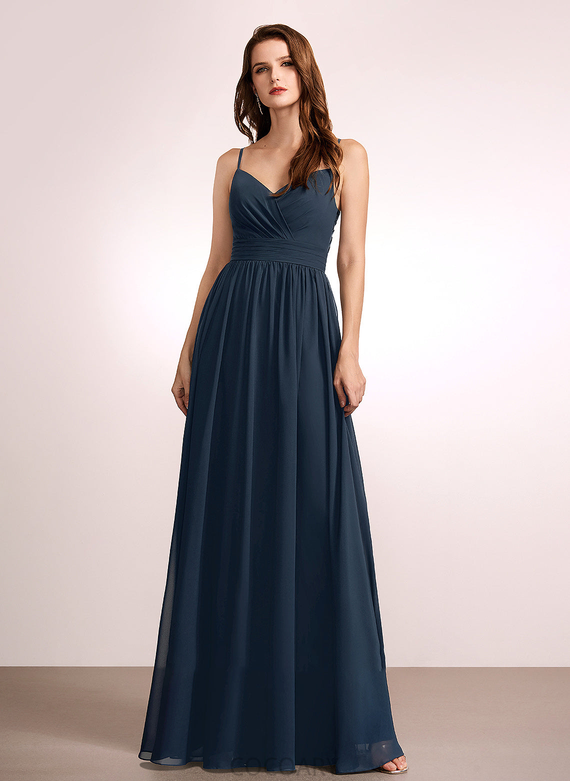 Neckline Silhouette Floor-Length A-Line Lace V-neck Embellishment Length Fabric Sonia Sleeveless Floor Length Bridesmaid Dresses