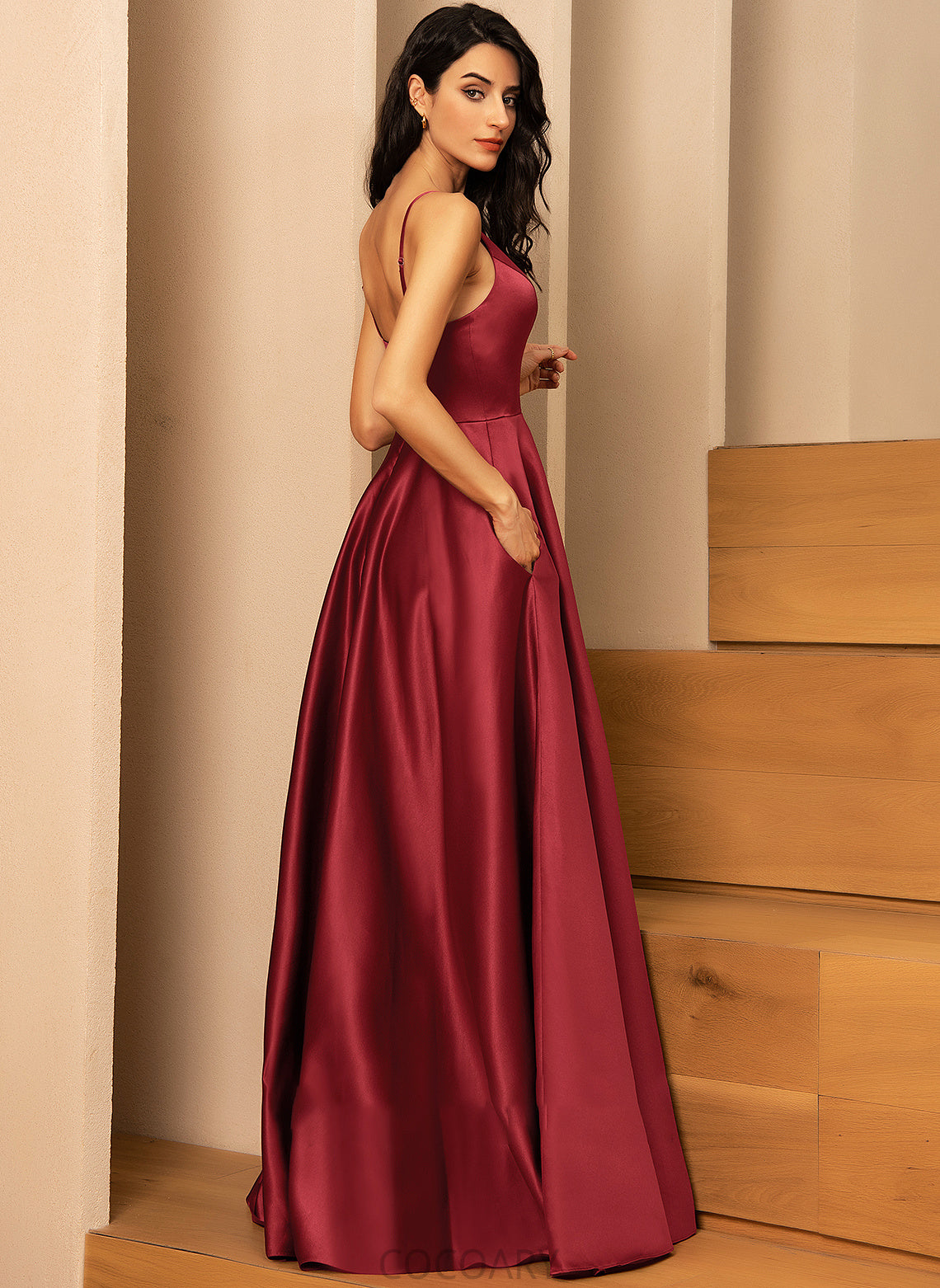 Fabric Neckline Length Silhouette V-neck Floor-Length Embellishment A-Line Pockets Holly A-Line/Princess Floor Length Bridesmaid Dresses