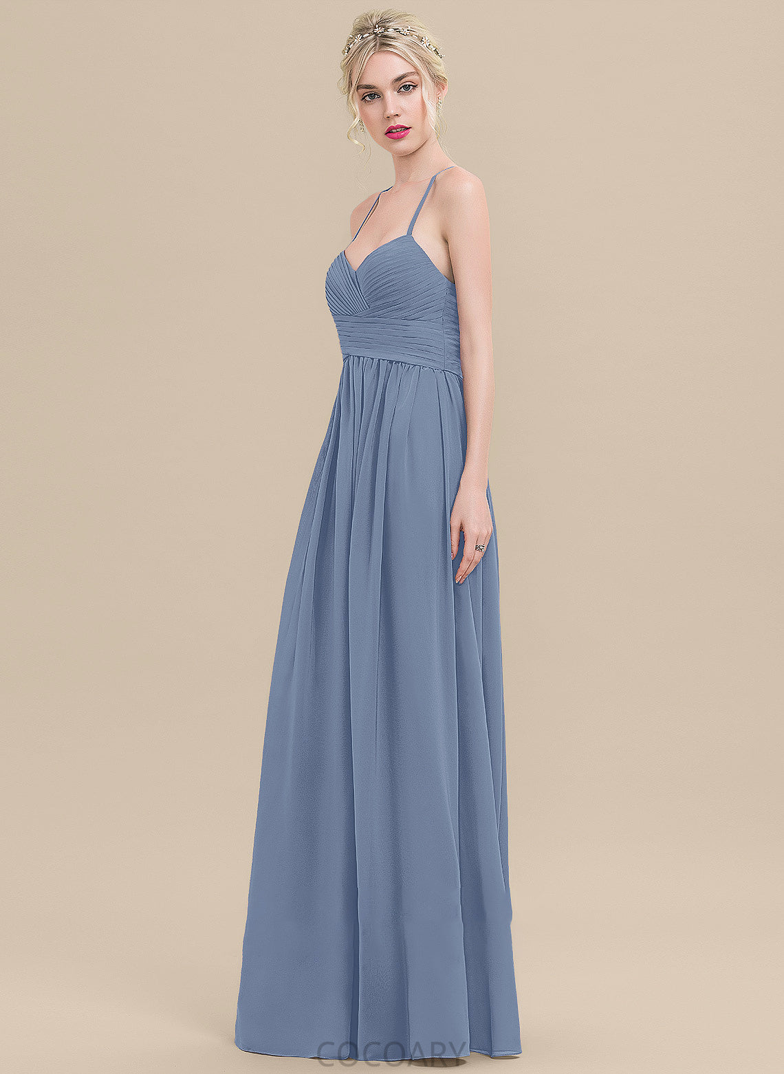 A-Line Fabric Sweetheart Floor-Length Silhouette Embellishment Length Ruffle Neckline Julie A-Line/Princess Floor Length Bridesmaid Dresses