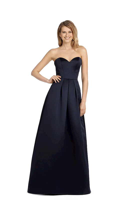 Daphne Floor Length A-Line/Princess Sleeveless Natural Waist Satin Sweetheart Bridesmaid Dresses