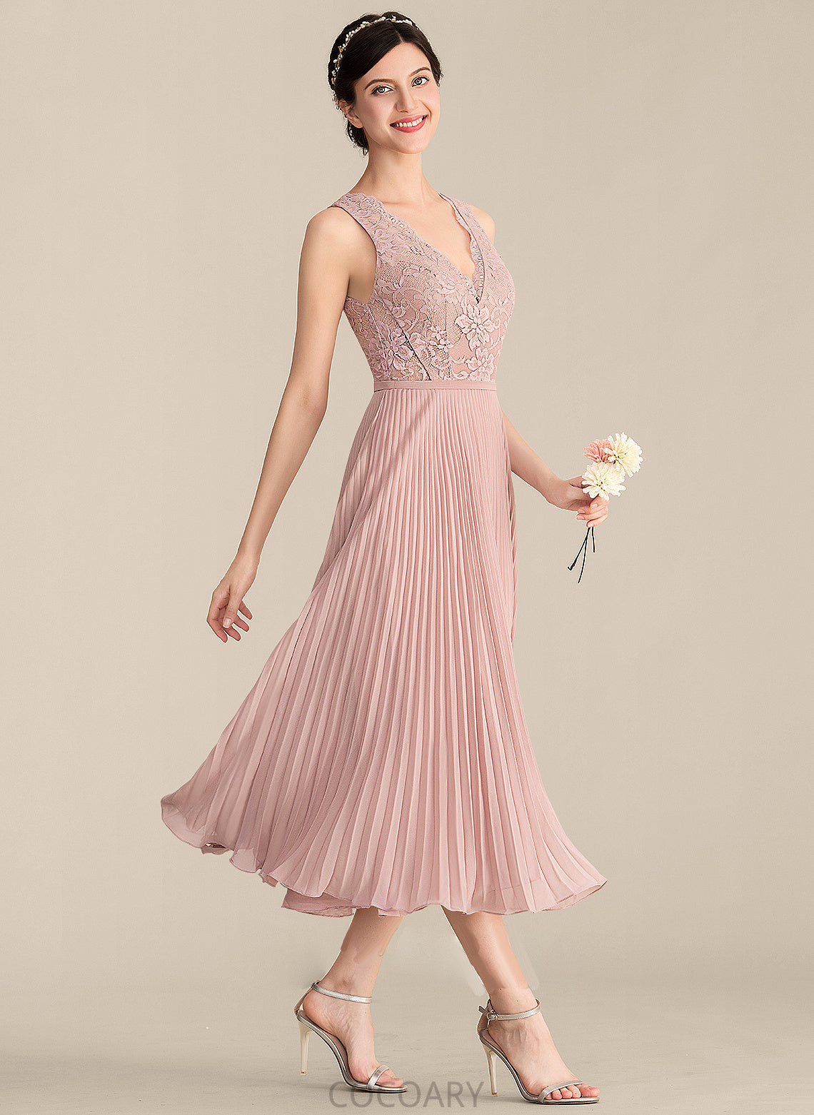 Embellishment Silhouette Length Tea-Length A-Line V-neck Pleated Neckline Fabric Marie Empire Waist Floor Length Bridesmaid Dresses