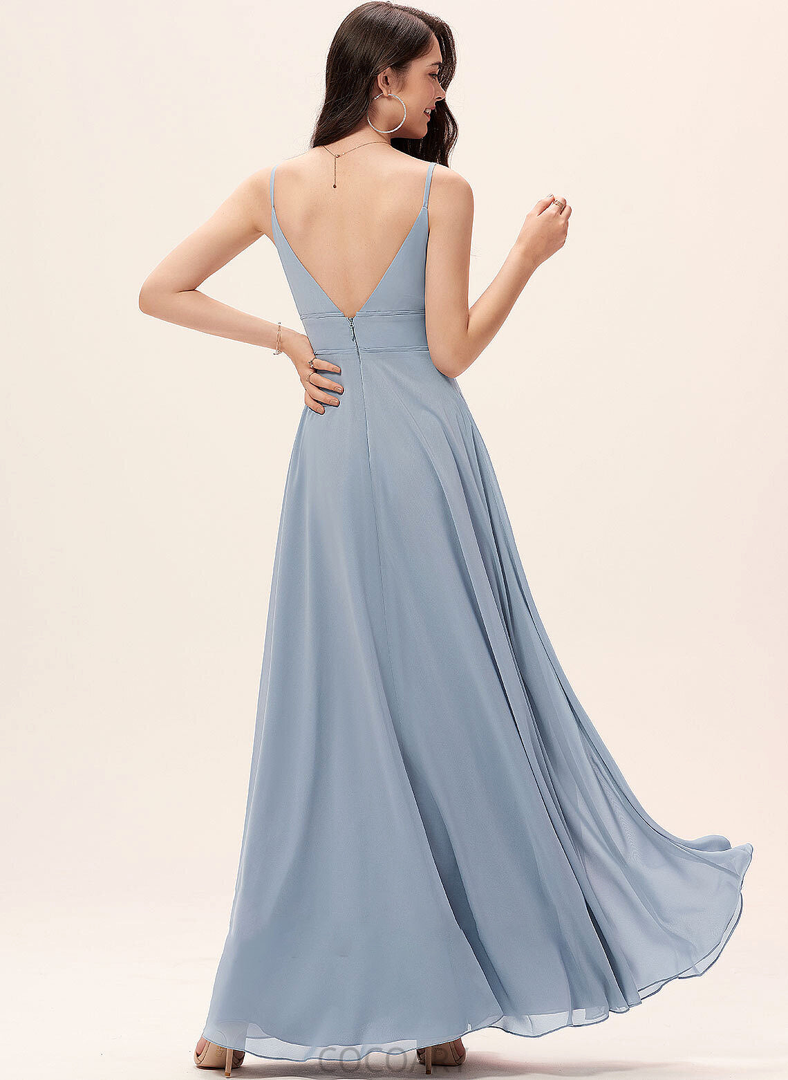 Fabric Length A-Line Straps Neckline Floor-Length Silhouette V-neck Brielle Natural Waist Floor Length V-Neck Bridesmaid Dresses