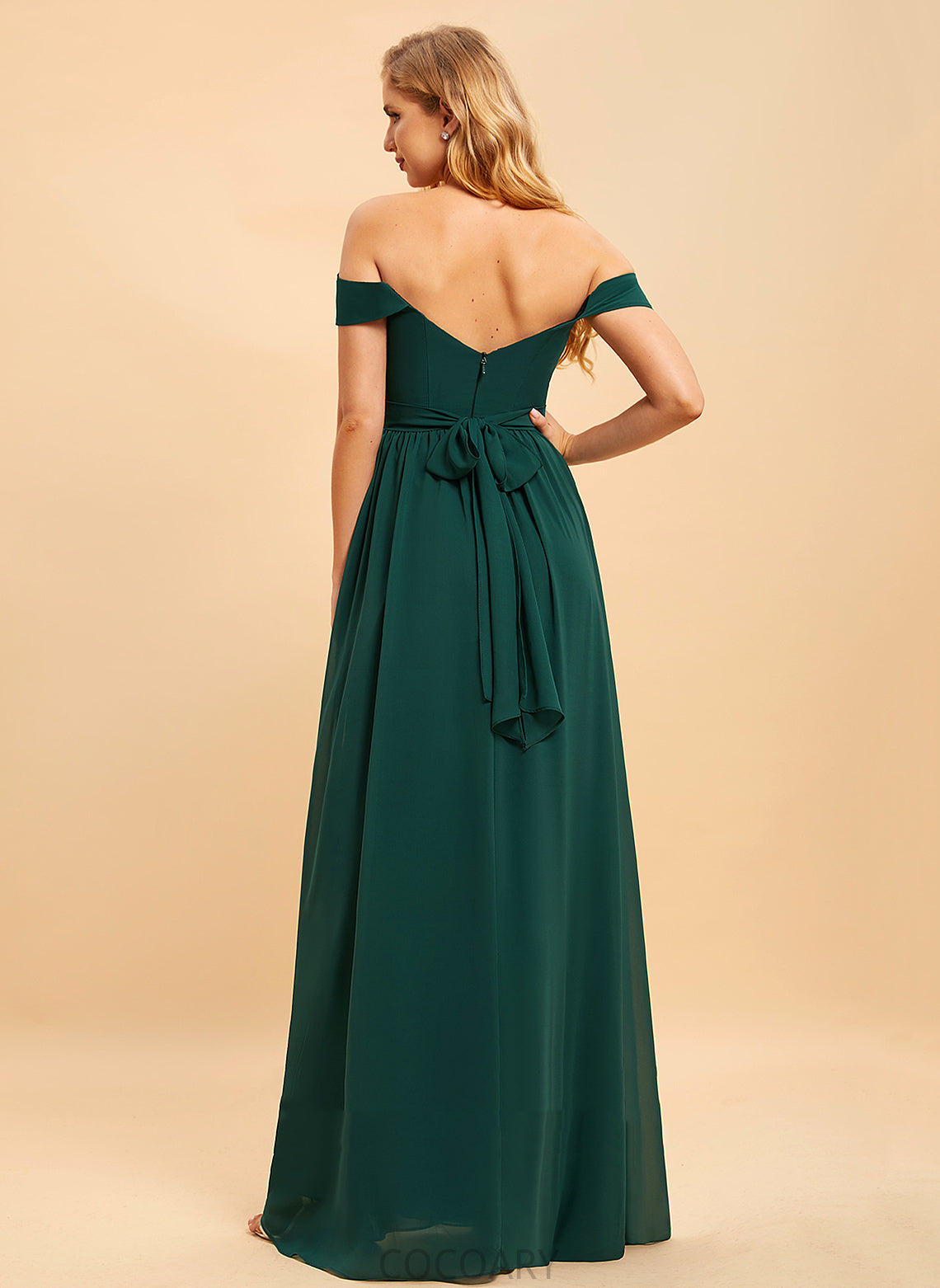 Silhouette Fabric Off-the-Shoulder Neckline Length Embellishment Floor-Length A-Line SplitFront Emerson Spaghetti Staps Floor Length Bridesmaid Dresses