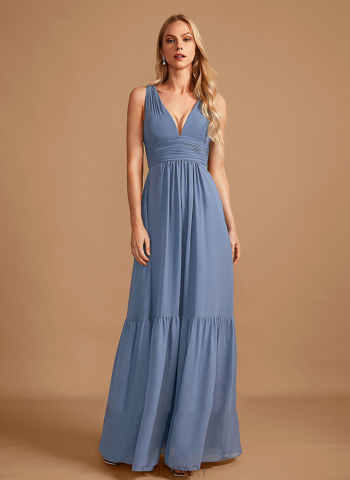 Pockets Embellishment Fabric Length Floor-Length Silhouette Neckline V-neck A-Line Rosalind Floor Length Sleeveless Bridesmaid Dresses