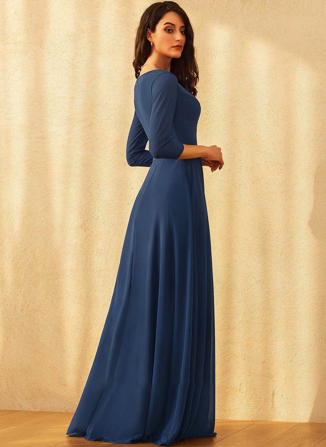 Floor-Length A-Line Silhouette Neckline Fabric V-neck Straps Length Riley A-Line/Princess Sleeveless Floor Length Bridesmaid Dresses