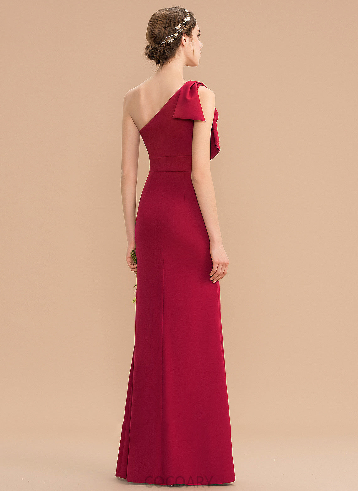 Neckline Silhouette Floor-Length SplitFront Fabric One-Shoulder Embellishment Sheath/Column Length Akira Sleeveless Floor Length Bridesmaid Dresses