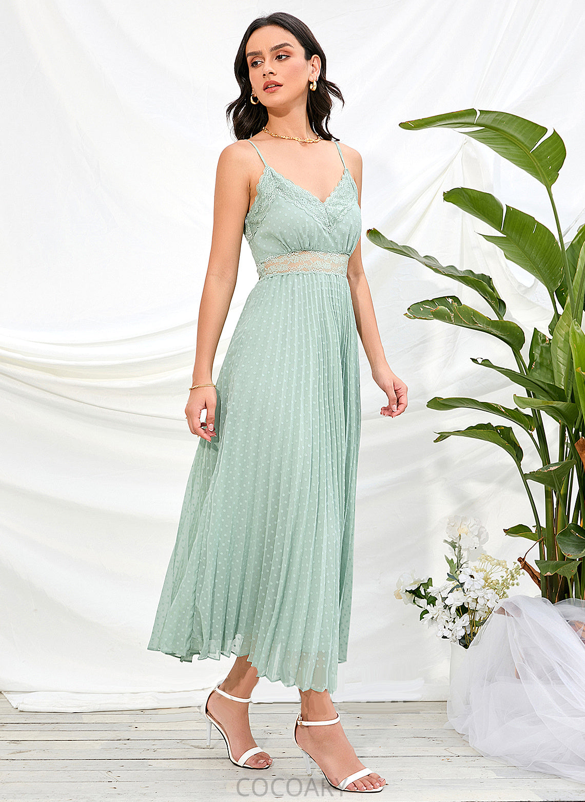 Silhouette Ankle-Length Fabric A-Line Length Straps Neckline V-neck Dayana Natural Waist Floor Length Scoop Bridesmaid Dresses