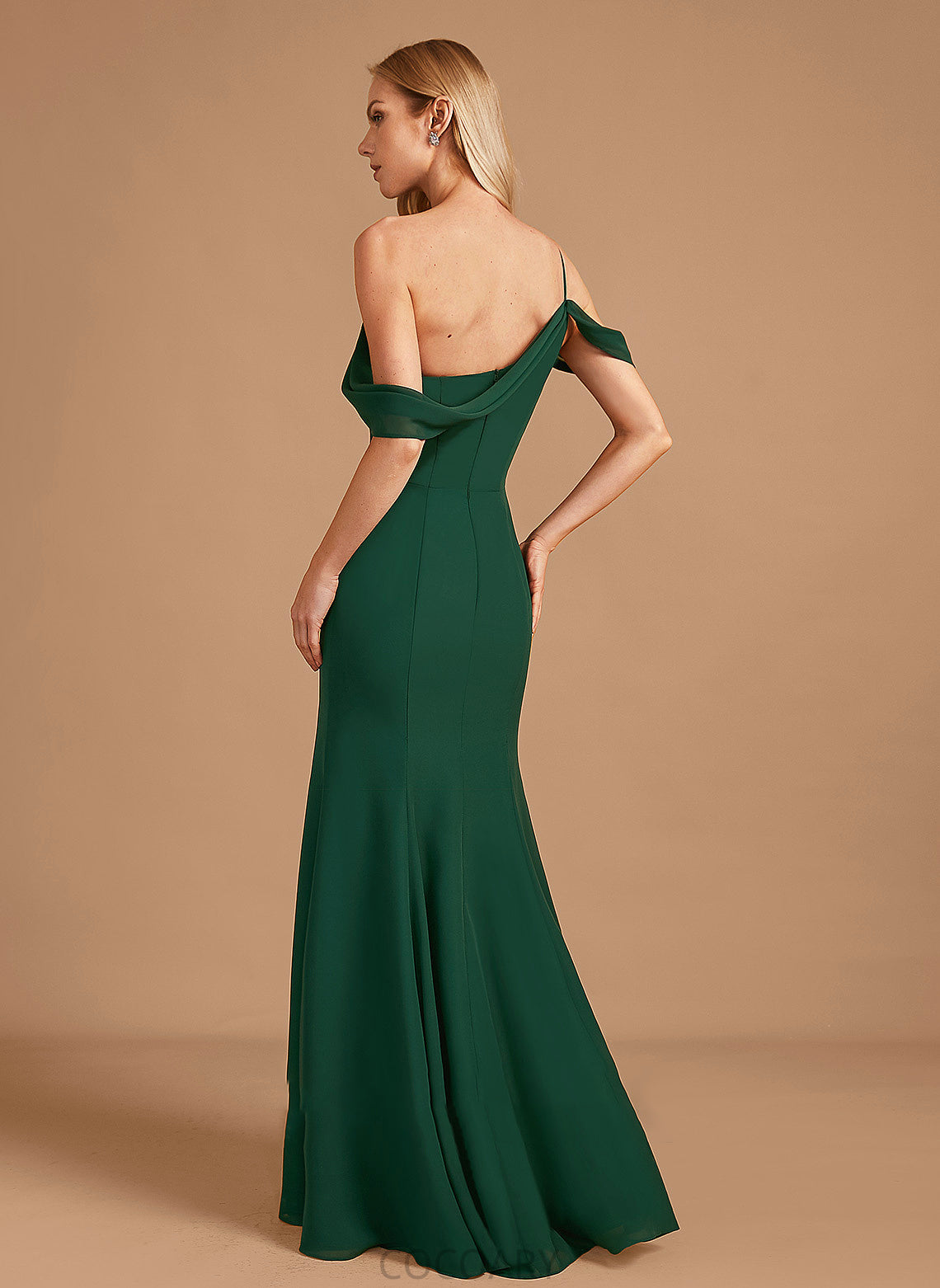 Silhouette Neckline Length Floor-Length SplitFront Fabric One-Shoulder Embellishment Trumpet/Mermaid Izabelle Floor Length Sleeveless Bridesmaid Dresses