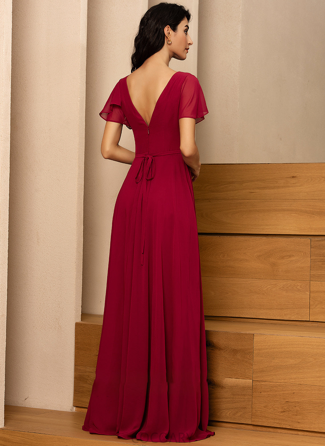 Neckline Length Floor-Length Straps Fabric Silhouette A-Line V-neck Aleena Floor Length Sleeveless A-Line/Princess Bridesmaid Dresses