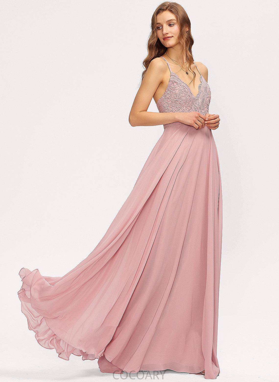 V-neck Silhouette Fabric Straps Neckline Floor-Length A-Line Length Lace Iyana Off The Shoulder Floor Length Bridesmaid Dresses