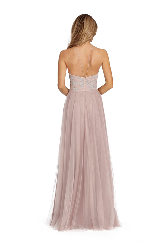 Kelly Floor Length Spaghetti Straps Natural Waist Tulle Sleeveless A-Line/Princess Bridesmaid Dresses